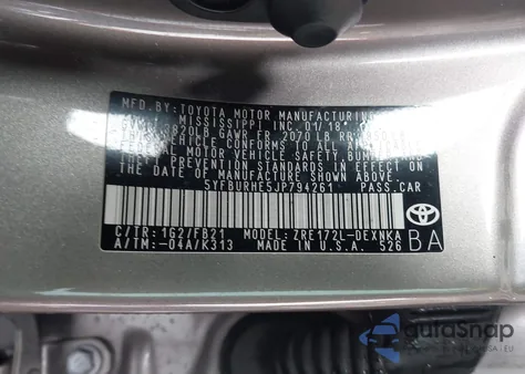 2018 Toyota Corolla Le z USA, uszkodzony, nr VIN 5YFBURHE5JP794261